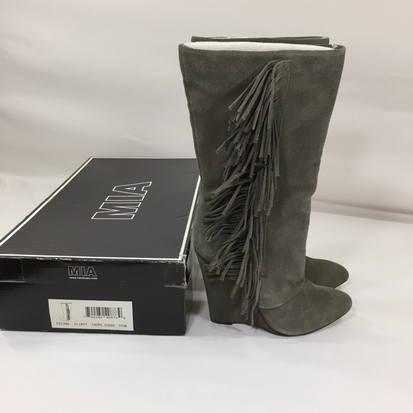 MIA Shoes - MIA Suede Flirty Wedge Boots Size 7 MIA Shoes - MIA Suede Flirty Wedge Boots Size 7